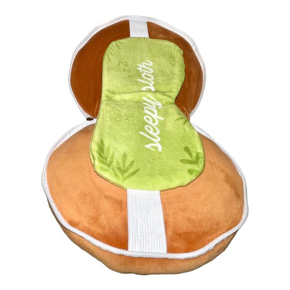 Sloth Relaxeazzz Plush Round Travel Pillow & Eye Mask Set - Picture 4 of 6